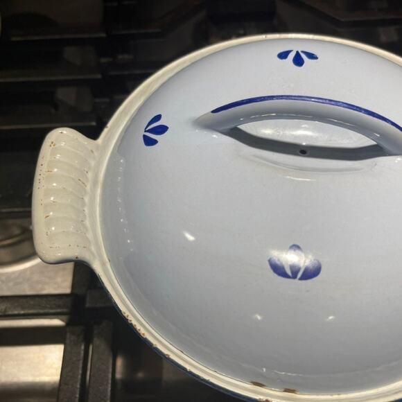 Vintage DRU cast iron dutch oven blue #18 - Picture 4 of 12